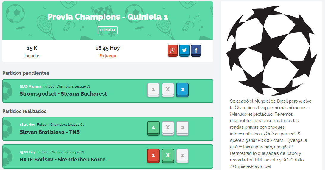 Quinielas Previa Champions